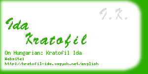 ida kratofil business card